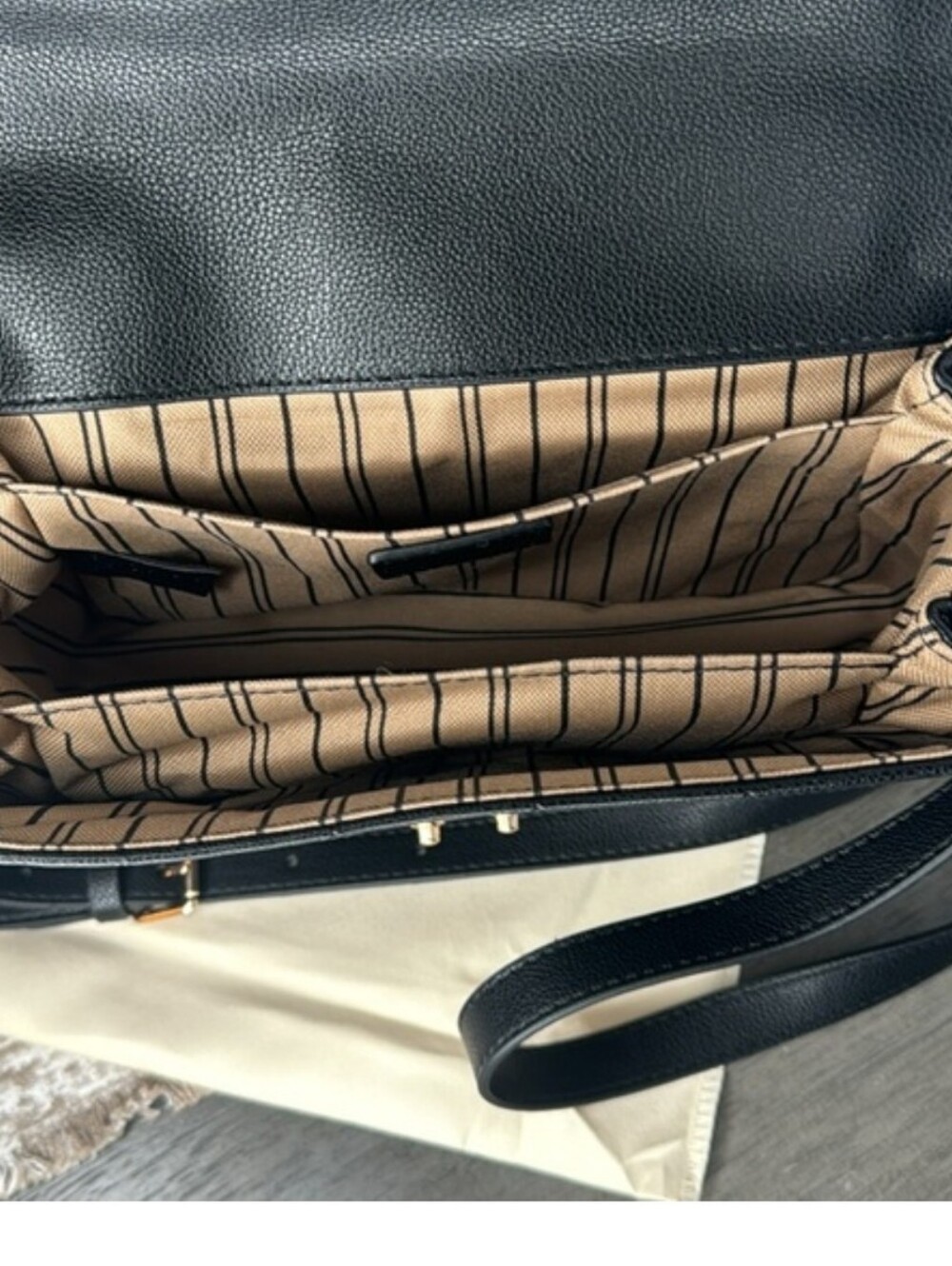 Gorgeous Embossed Monogram Black Shoulder Bag - Picture 9 of 9